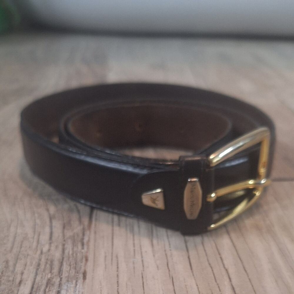 Marco Messini Brown Leather Belt Made In Italy 125/110